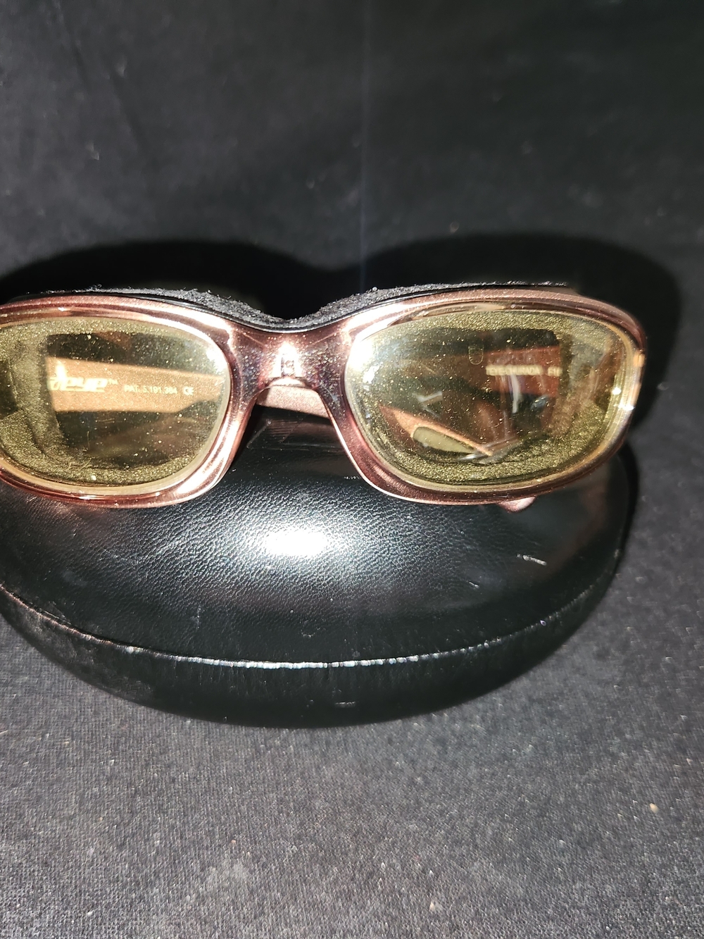 7EYE Rectangular Riding Sunglasses in Rose Gold with hard shell case #430